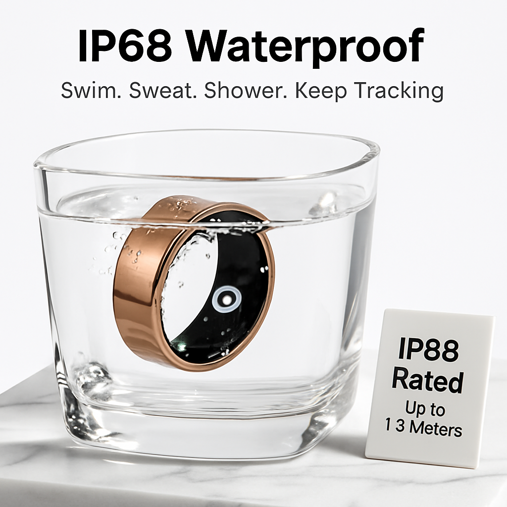 Smart Ring Health Tracker Fitness/Sleep/Stress/HRV Tracker with Charging Case Magnetic Charging Cable for Women & Men Compatible with iOS & Android 7-