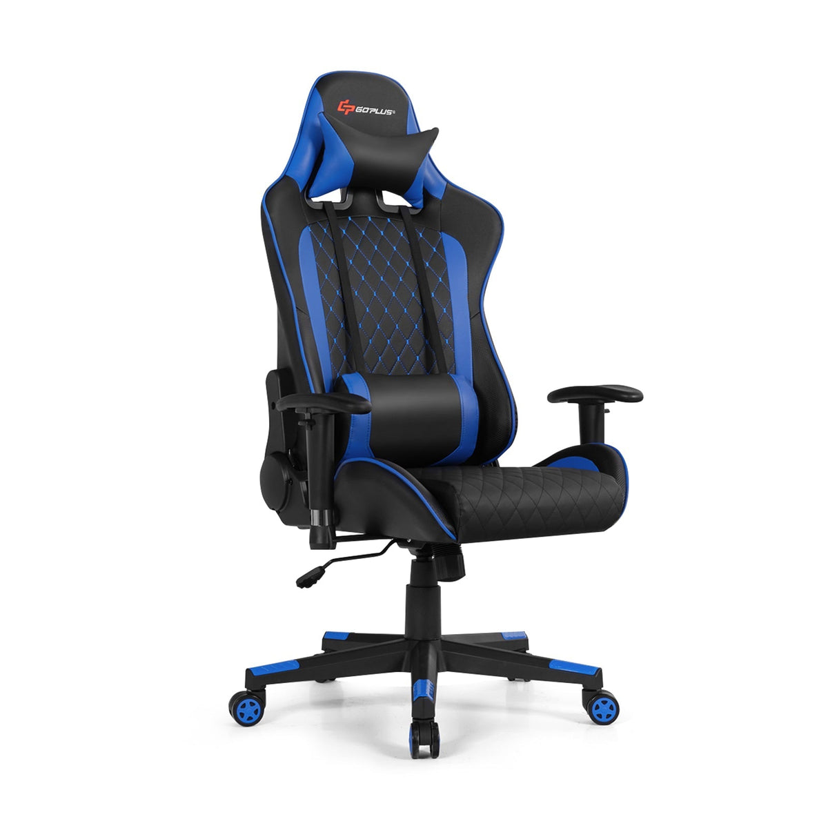 Massage Gaming Chair with Lumbar Support and Headrest